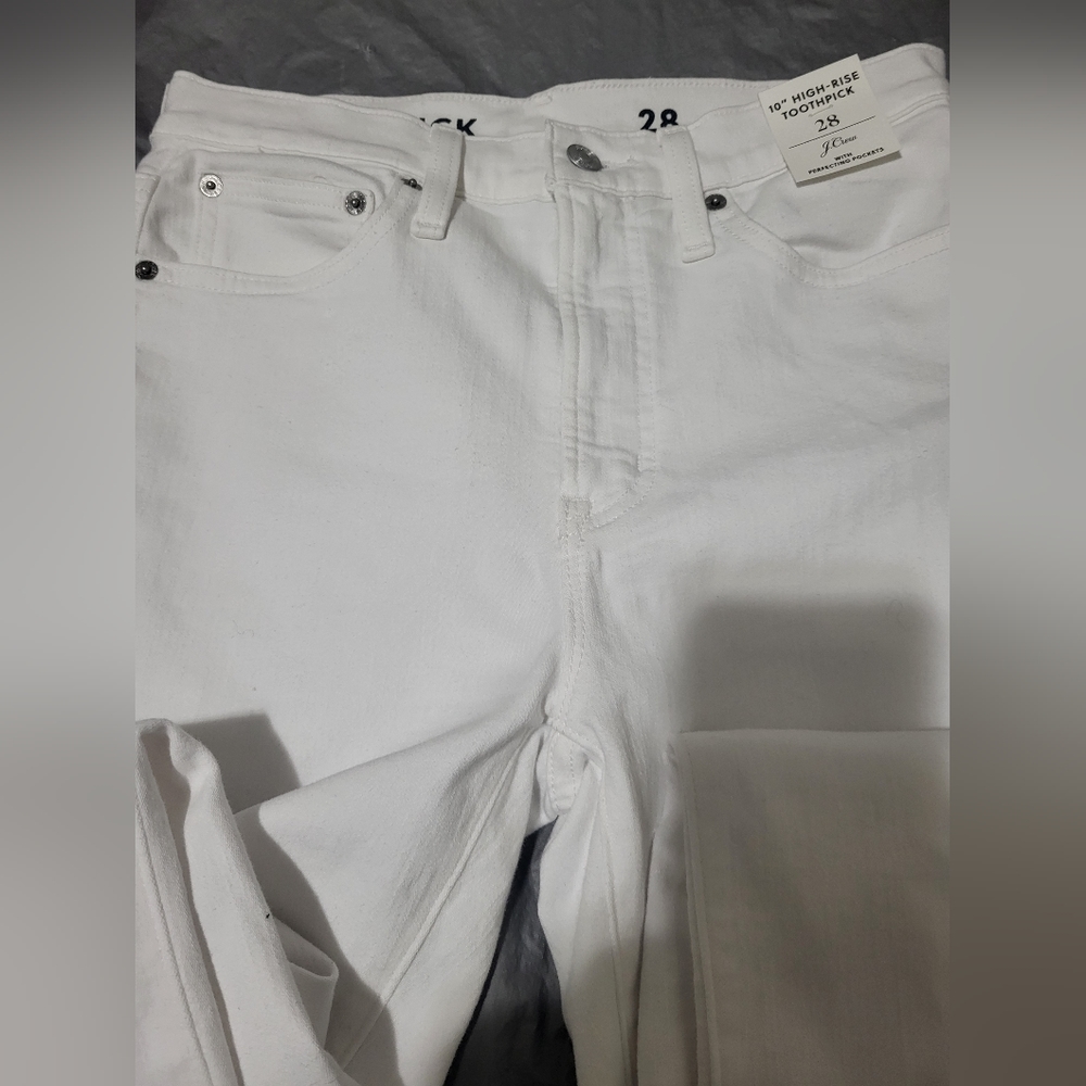 J. Crew Women's High Rise Jeans in White - Picture 7 of 8